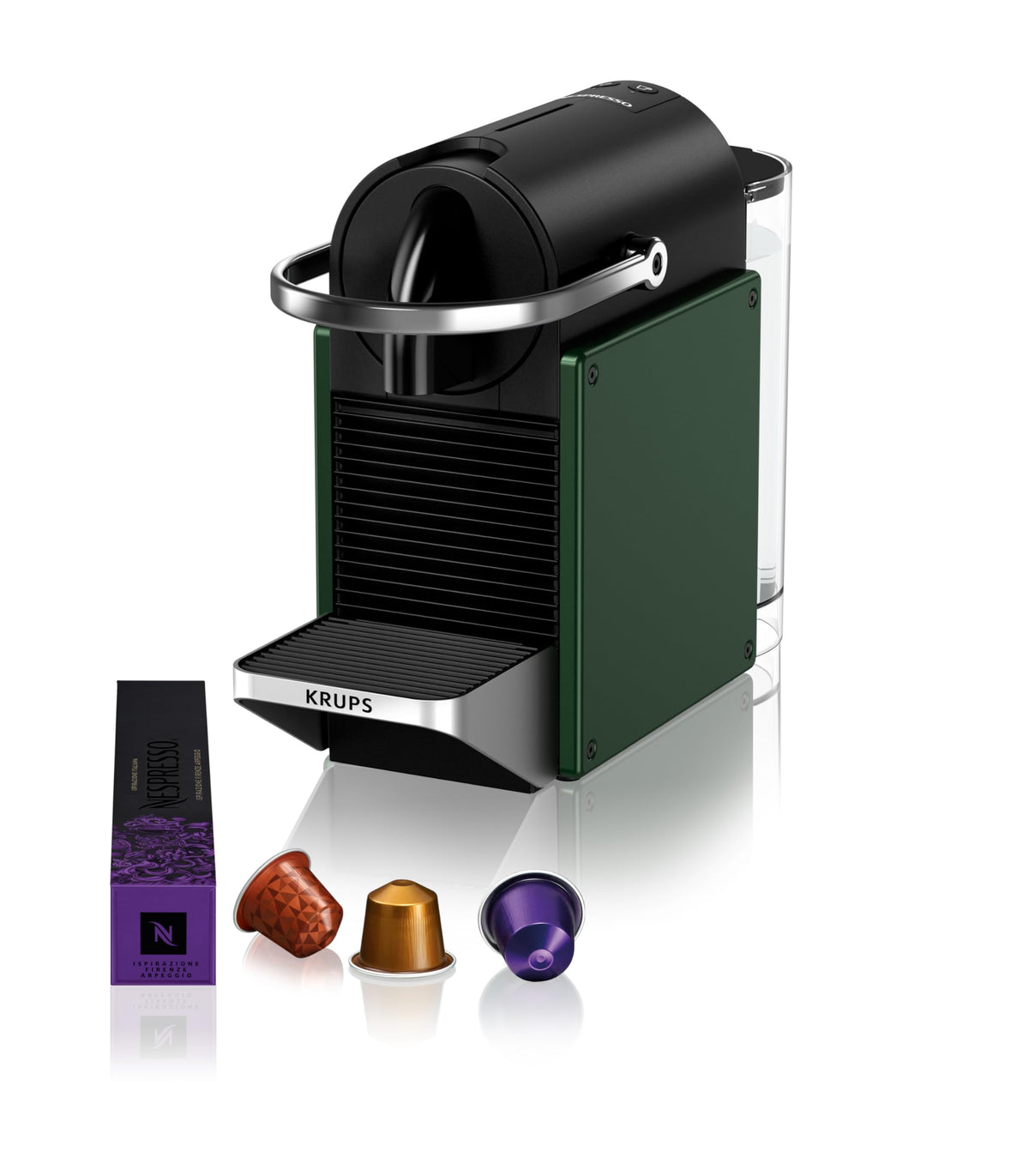 Machine à capsules Nespresso Pixie – Vert Foncé – design métal